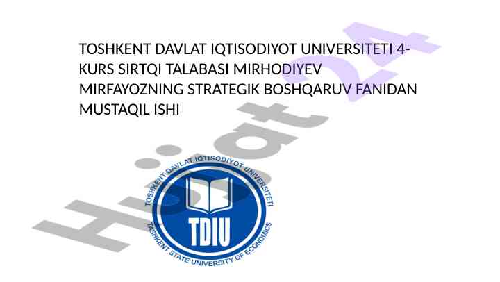 Kompaniyaning kuchli va zaif tomonlari tahlili