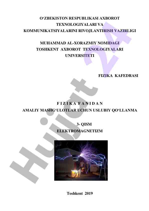 Amaliy mashg‘ulotlar uchin uslubiy qo‘llanma elektromagnetizm