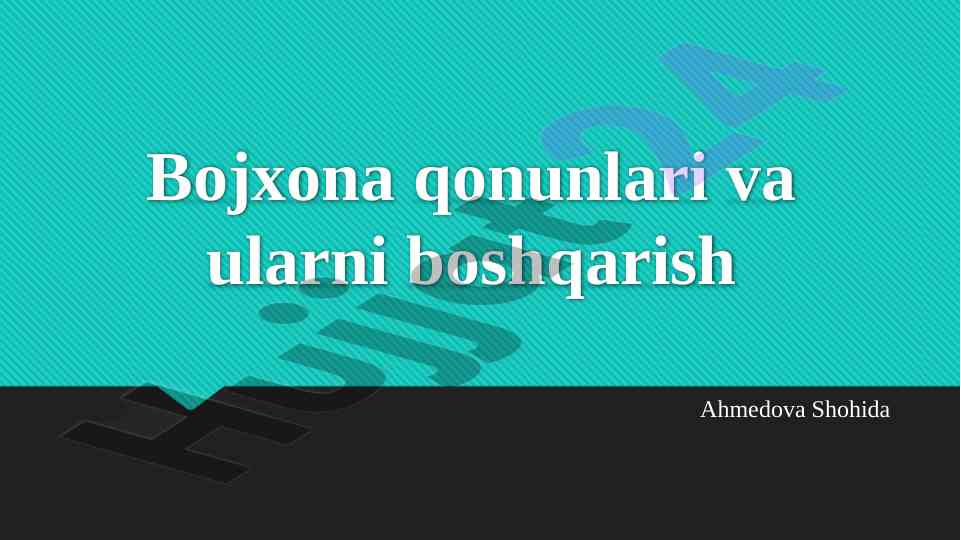 Bojxona qonunlari va ularni boshqarish tahlili