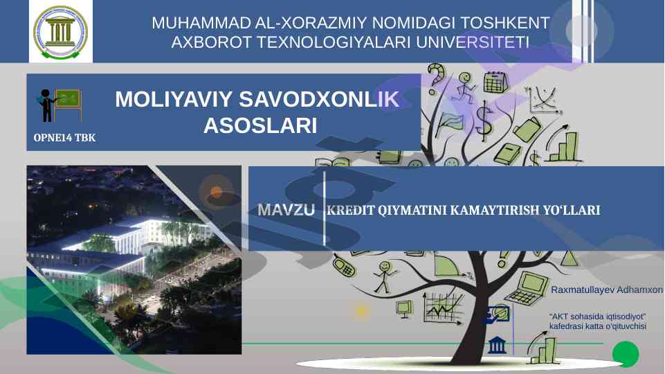 Kredit qiymatini kamaytirish yo‘llari