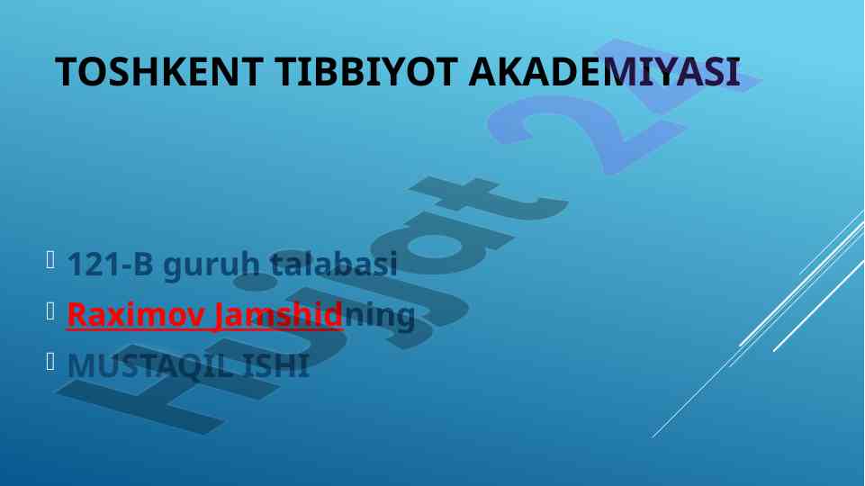 Xirurgik bemorlar uchun operatsiyadan so'nggi parvarish