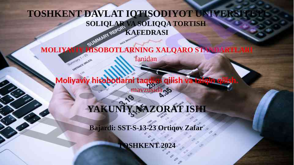 Moliyaviy hisobotlar tahlili va xalqaro standartlar