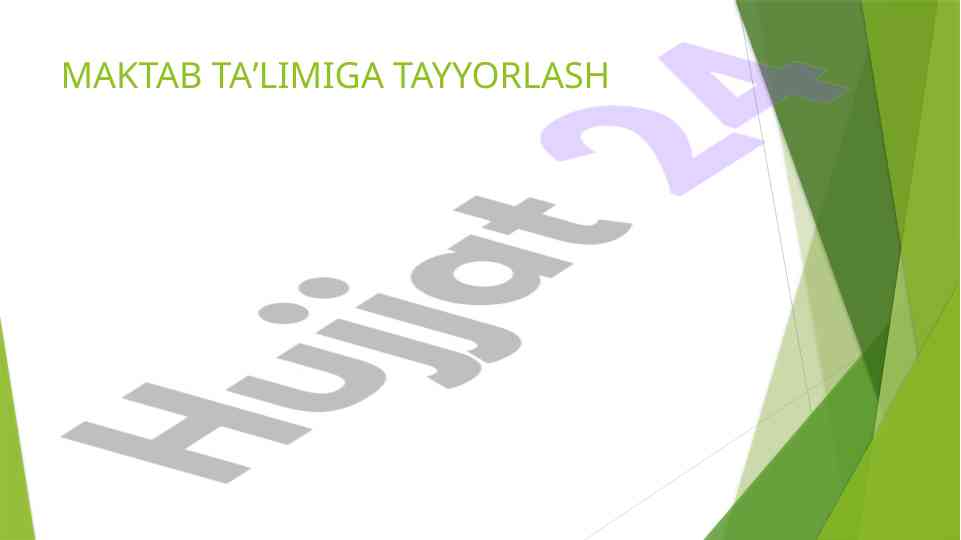 Maktab Taʼlimiga Tayyorlash Munzara