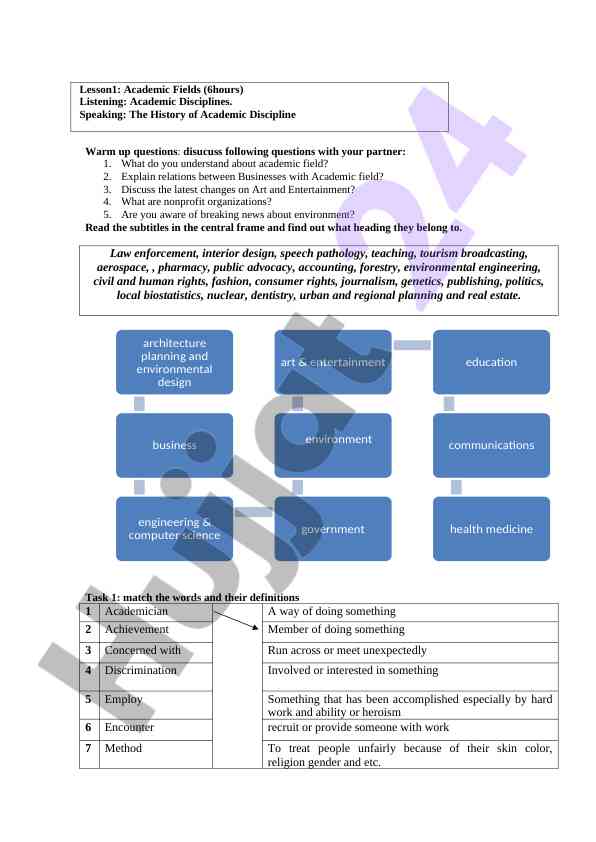 Understanding academic fields and their relations