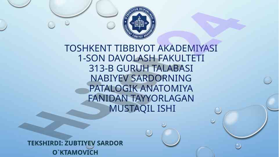 Uretrit turlari patologik anatomiyada