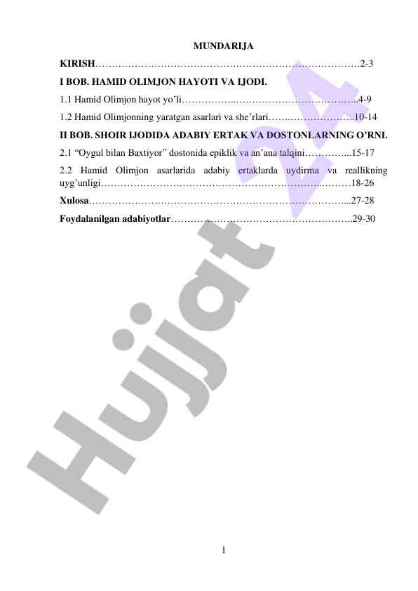 Hamid olimjon asarlarida adabiy ertaklar o’rni
