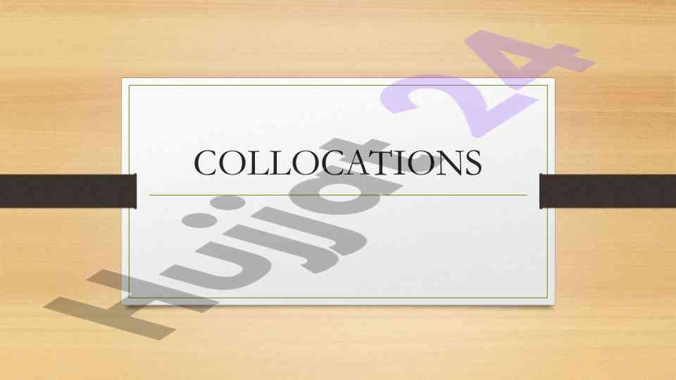 Understanding common collocations in english language