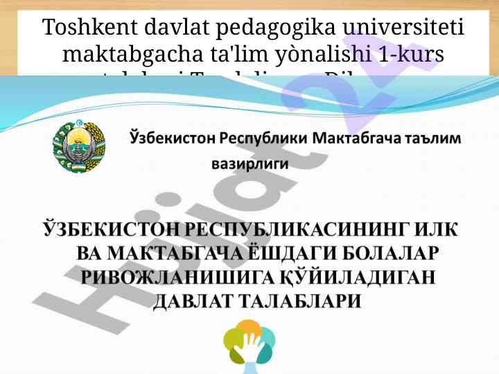 Maktabgacha ta'lim tashkilotlarida rivojlanish talablari