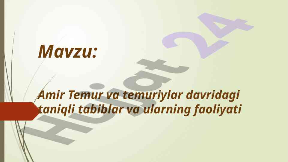 Amir temur va temuriylar davrida tibbiyot
