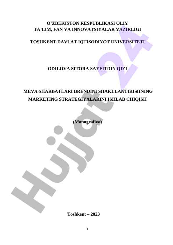Meva sharbatlari brendini shakllantirish strategiyalari
