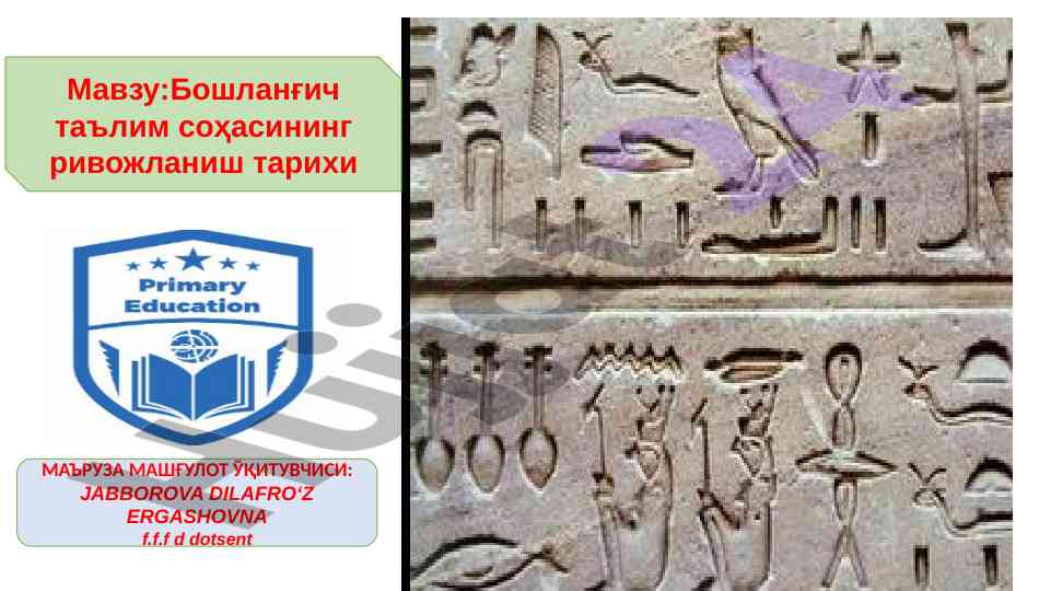 Boshlanĝich ta'lim sohasining rivojlanish tarixi