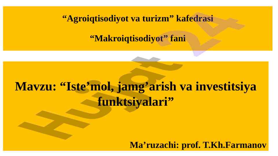 Iste’mol, jamg’arish va investitsiya funktsiyalari