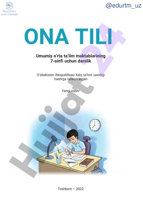 Ona tili 7-sinf darsligi o‘zbekiston respublikasi