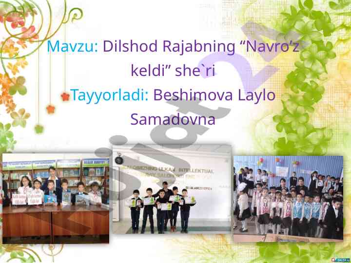 Dilshod rajab navro’z keldi she’ri tahlili