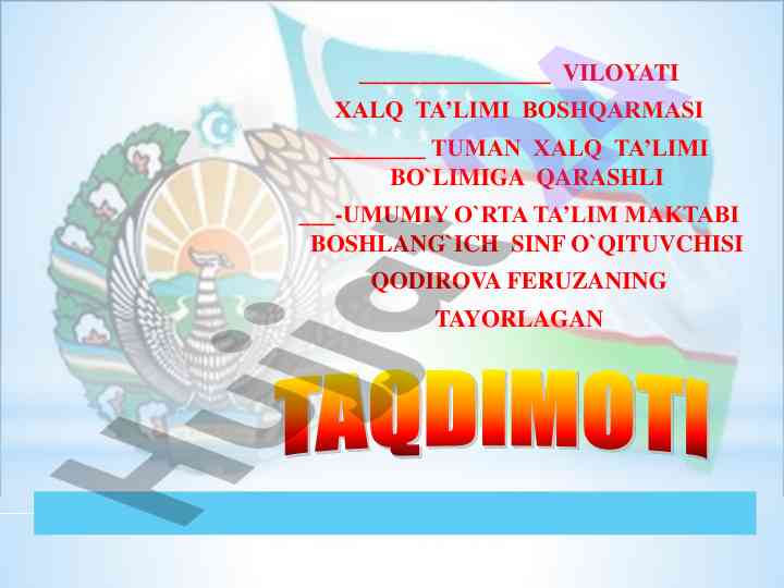 Mustaqillik bayrami va bilimlar kuni taqdimoti