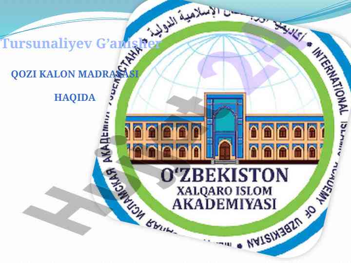 Qozikalon madrasasi haqida ma'lumotlar