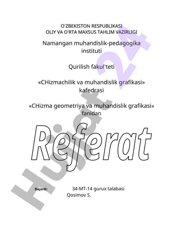 Nuqtaning ortogonal proeksiyalari va tasvirlash usullari