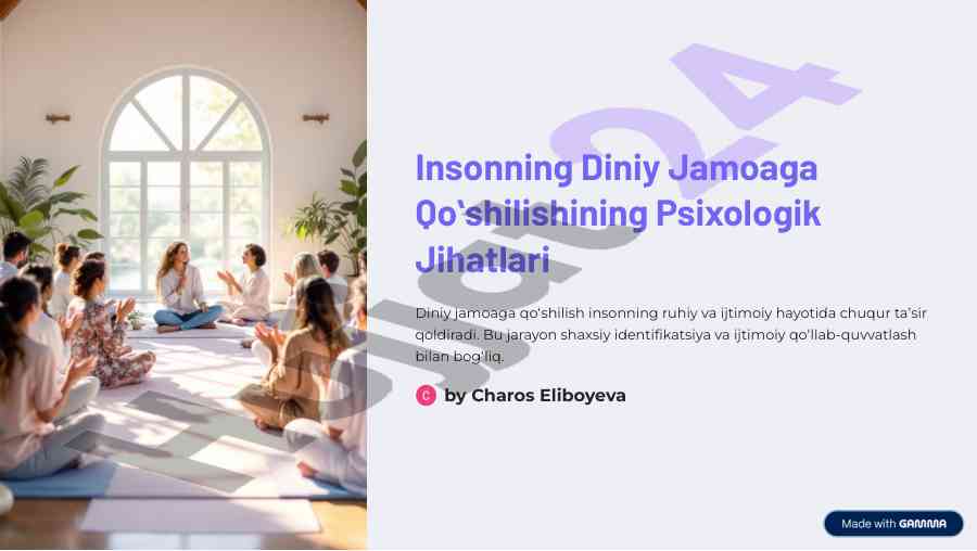 Insonning diniy jamoaga qo‘shilishining psixologik jihatlari