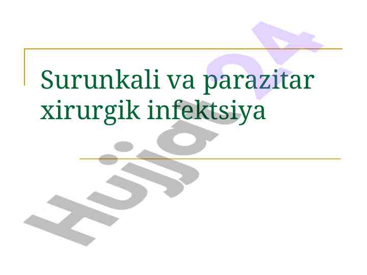 Aktinomikoz va surunkali infektsiyalar tahlili