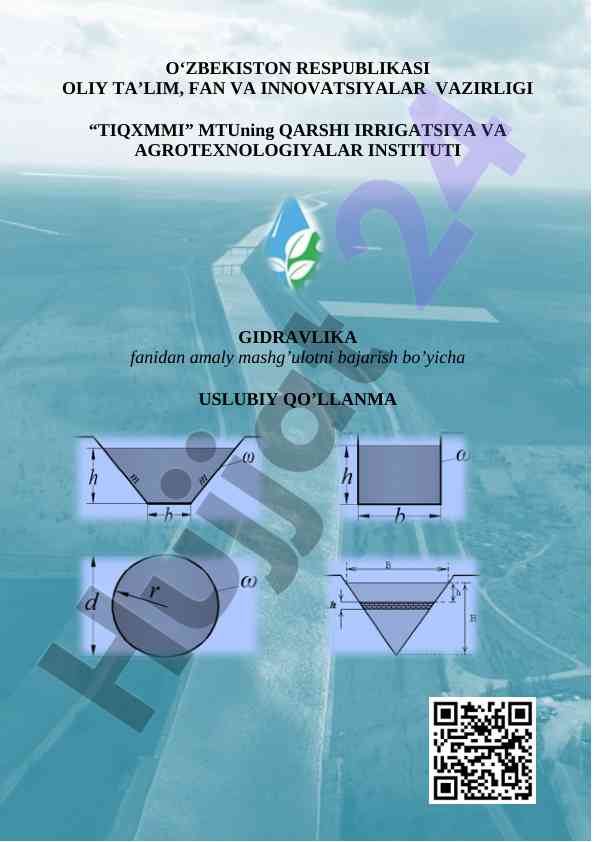 Gidravlika fani bo‘yicha amaliy mashg‘ulotlar uslubiy qo‘llanma