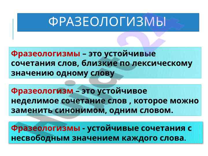 Фразеологизм: устойчивые сочетания слов в языке