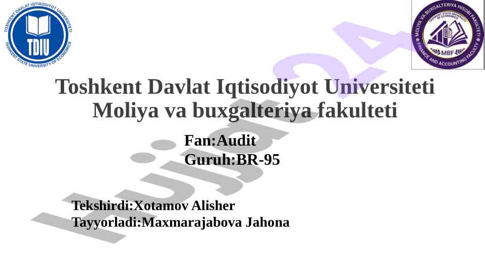 Auditning mohiyati va maqsadi to'g'risida tadqiqot
