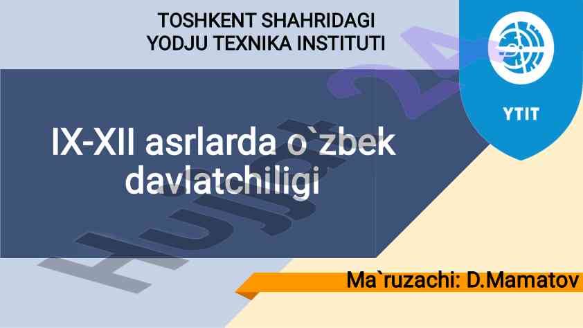 O‘zbekiston davlatchiligi tarixi: xorun ar-rashid
