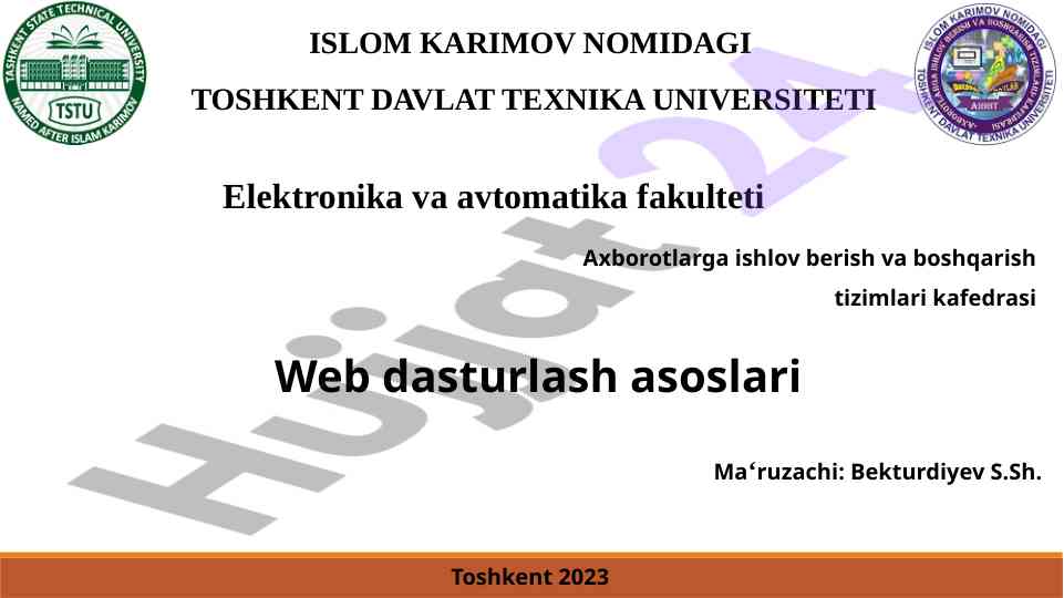 Web dasturlash asoslari va havolalar tizimi