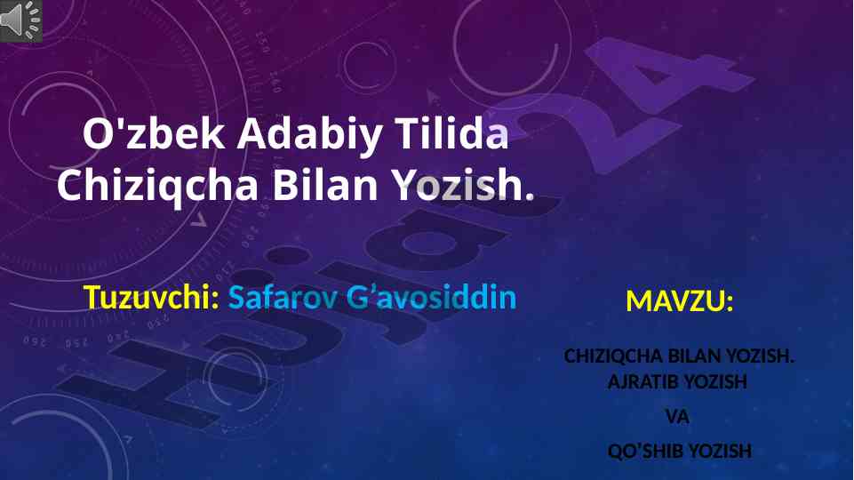 Chiziqcha bilan yozish qoidalari va misollar