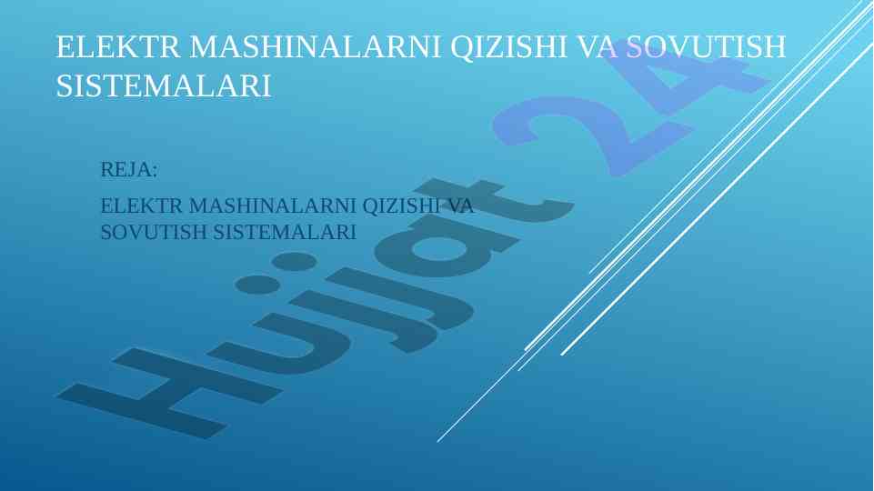 Elektr mashinalar qizishi va sovutish tizimlari