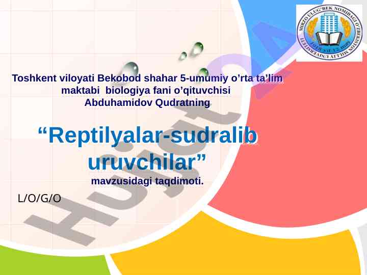 Reptilyalar-sudralib uruvchilar taqdimoti