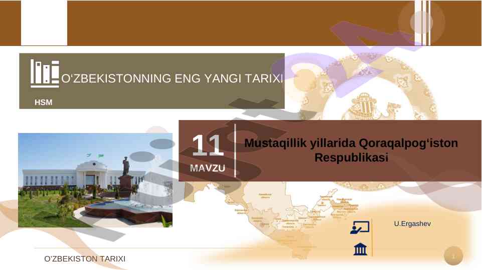 Qoraqalpog‘iston respublikasi tarixi va islohotlari