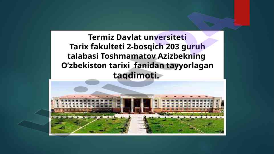 Qo‘qon xonligi tarixi va amirlar taqdimoti