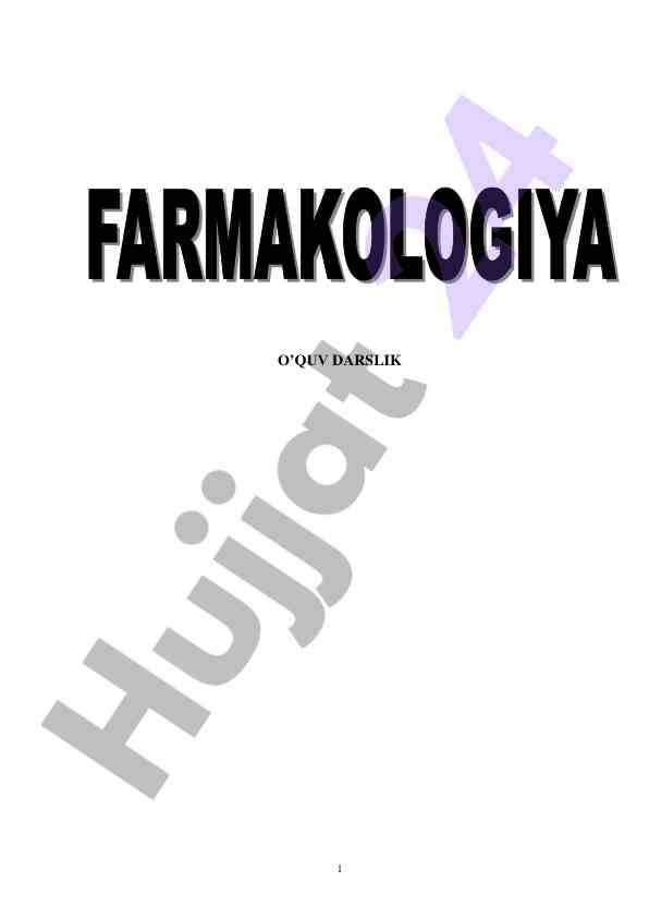 Farmakologiya fani: amaliy tibbiyot uchun qo‘llanma