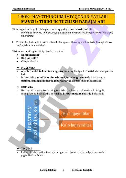 Biologiya qo‘llanma 9-10-sinf dizayni