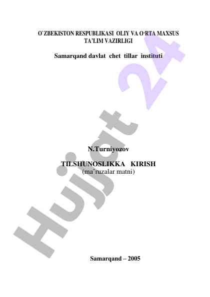 Tilshunoslikka kirish ma’ruzalar matni