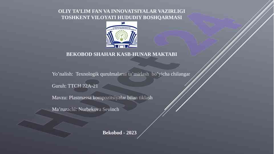 Plastmassa kompozitsiyalar bilan tiklash usullari