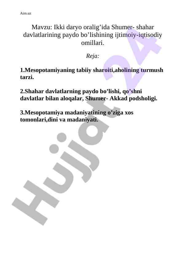 Ijtimoiy-iqtisodiy omillar shumer davlatlari