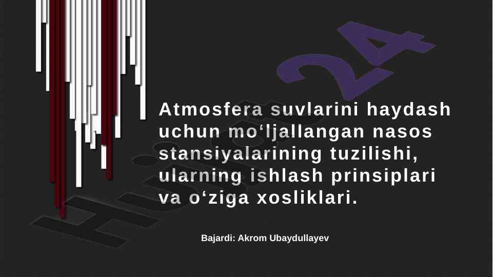 Atmosfera suvlarini haydash uchun nasos stansiyalari