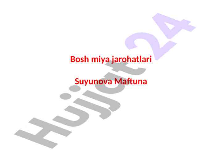 Bosh miya jarohatlari statistik ma'lumotlar tahlili