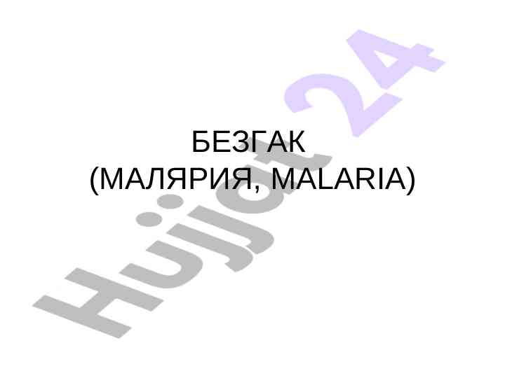 Bezgak: malariya kasalligi va uning etiologiyasi