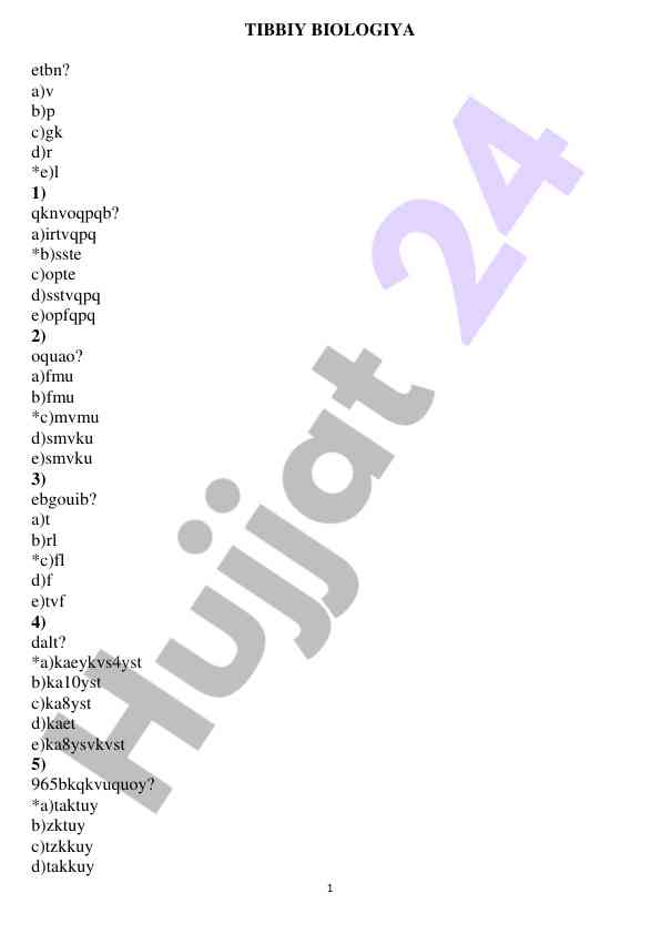 Tibbiy biologiya testlari bilan tanishing