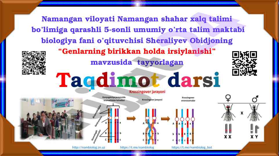 Genlarning birikkan holda irsiylanishi taqdimoti
