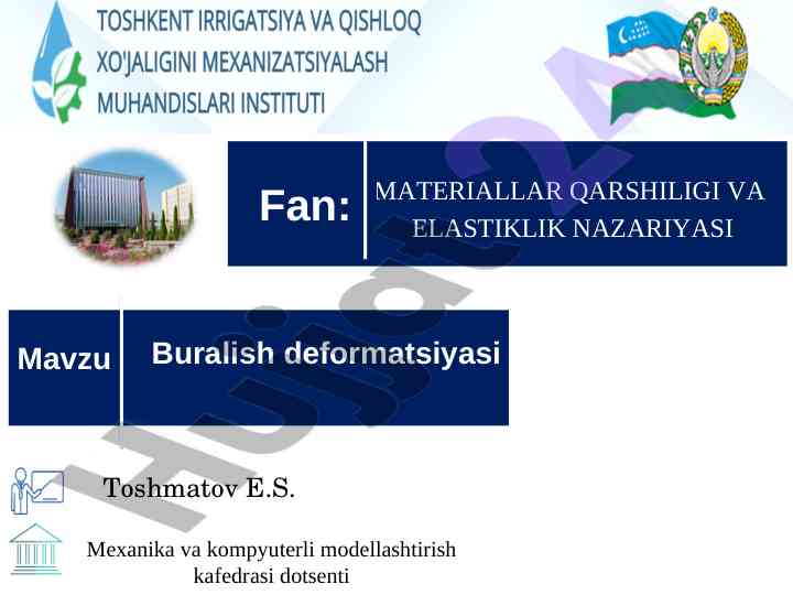 Buralish deformatsiyasi va mexanika asoslari