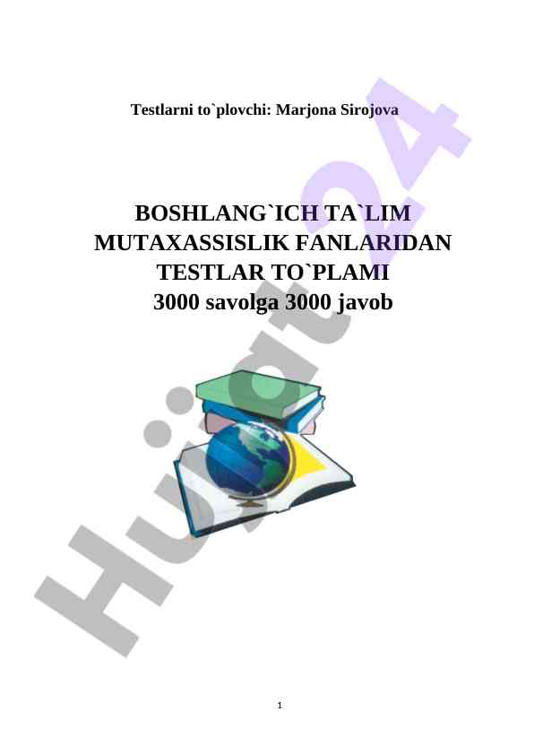Boshlang`ich ta`limga oid testlar to`plami