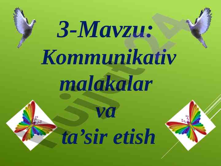 O'qituvchining kommunikativ malakalari va ta'sir etish