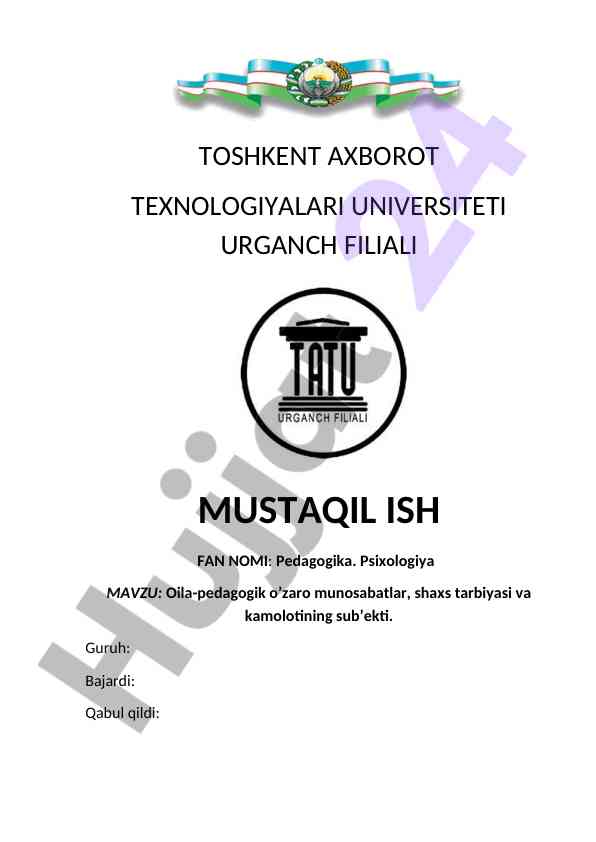 Oila-pedagogik o‘zarо munosabatlar va shaхs tarbiyasi