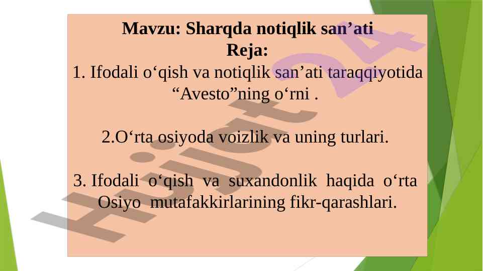 Sharqda notiqlik san’ati va tarixi
