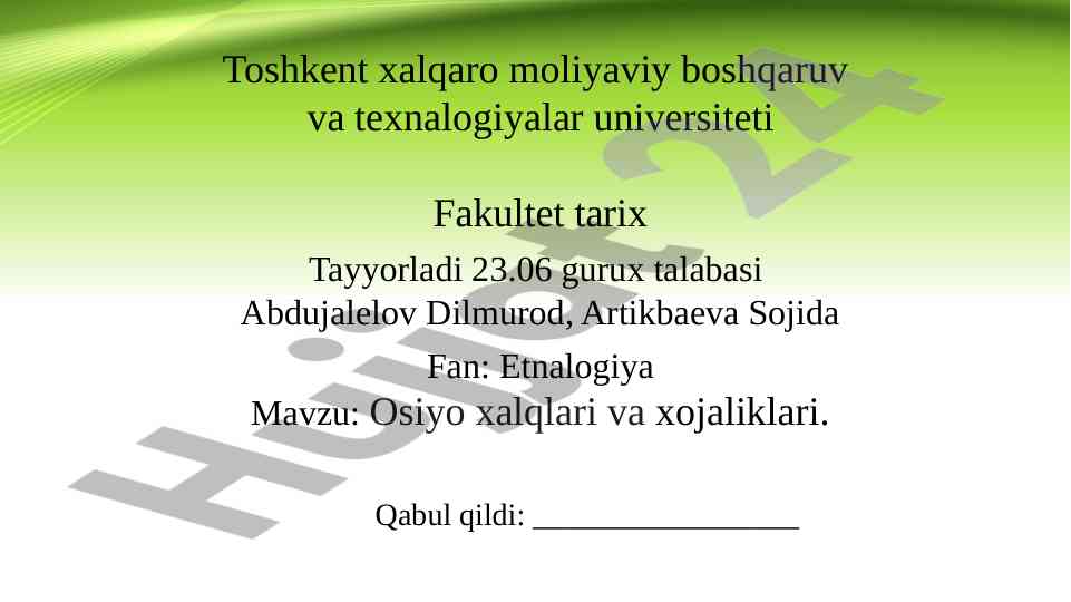 Osiyo xalqlari va xojaliklari: tarixiy tahlil