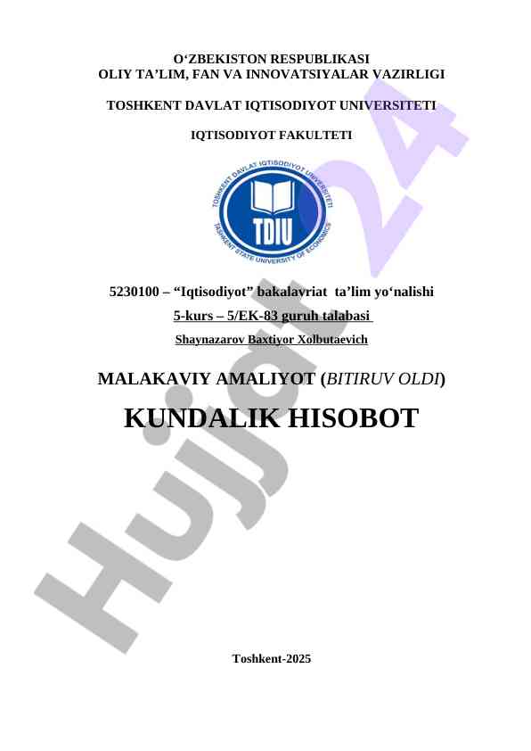 Trastbank   AMALIYOT HISOBOT   MALAKAVIY AMALIYOT HISOBOT  TRASTBANK